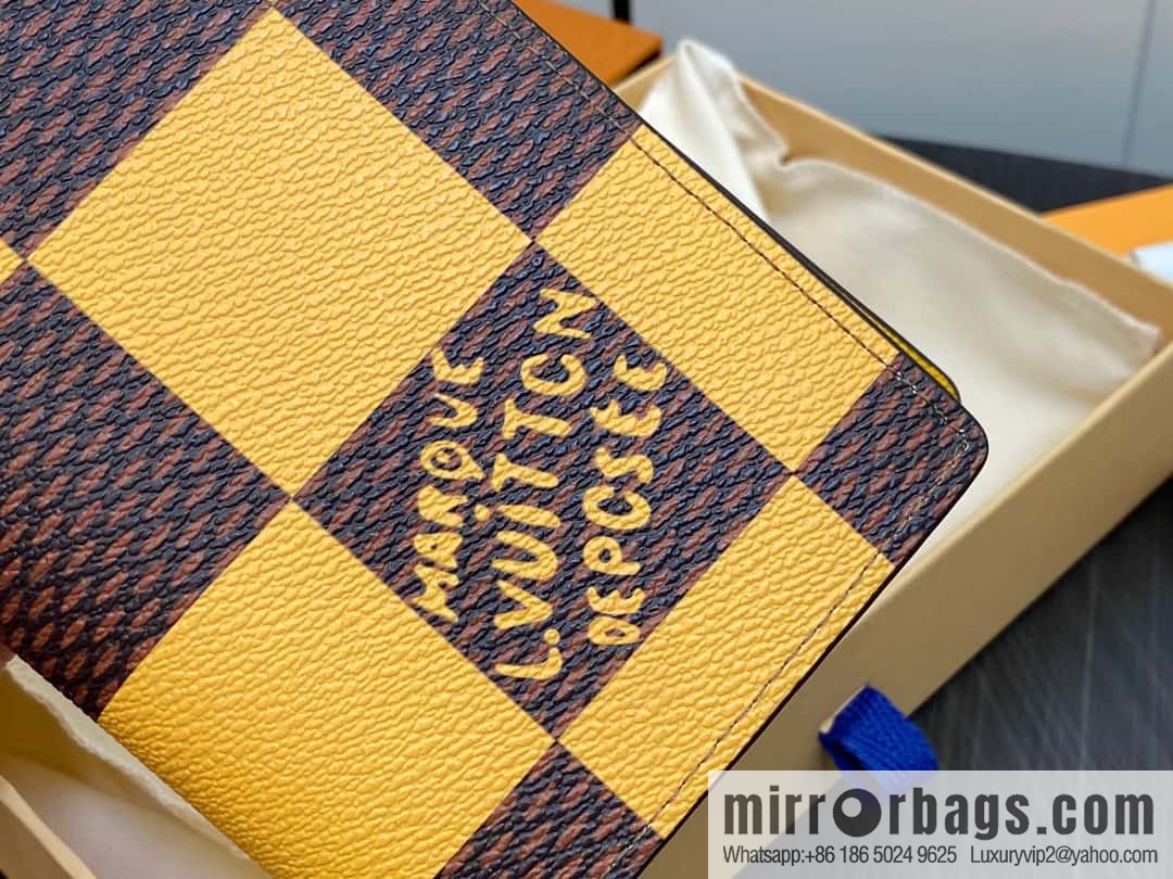 [Boutique‑grade] M40451 yellow large plaid suit wallet series Brazza wallet