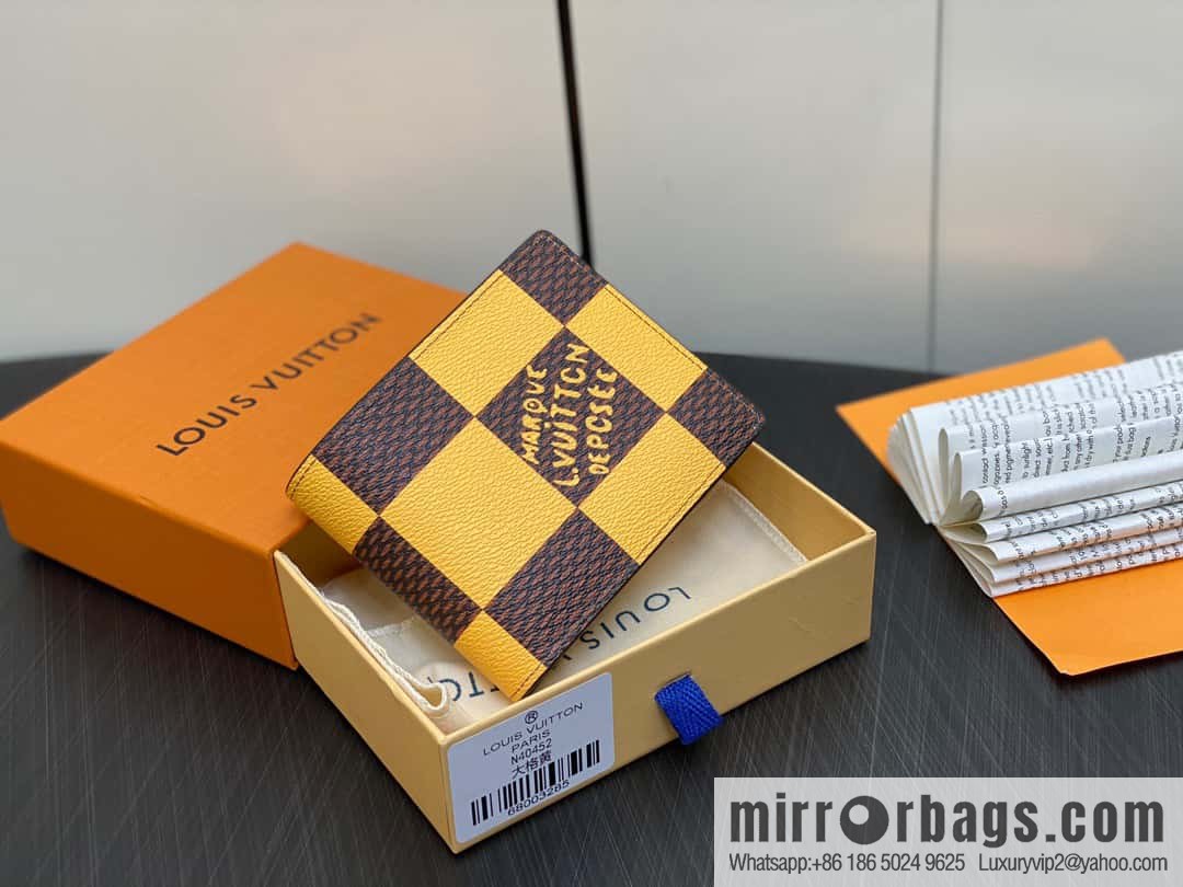 [Premium‑quality] M40452 yellow large plaid suit wallet series Multiple wallets