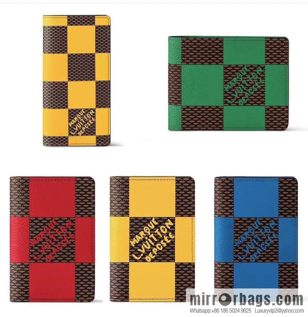 [Premium‑quality] M40452 yellow large plaid suit wallet series Multiple wallets