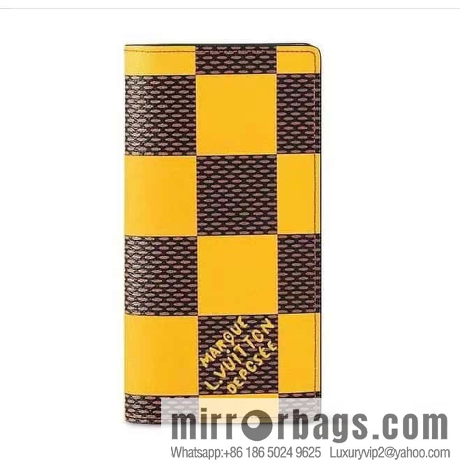 [Boutique‑grade] M40451 yellow large plaid suit wallet series Brazza wallet