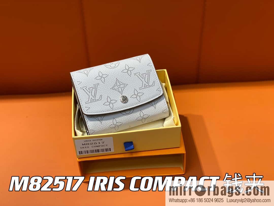 [Premium‑quality] M82517 light purple, full leather flip wallet series IRIS COMPACT wallet