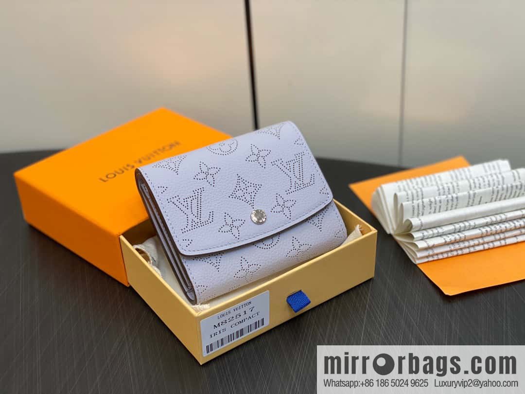 [Premium‑quality] M82517 light purple, full leather flip wallet series IRIS COMPACT wallet