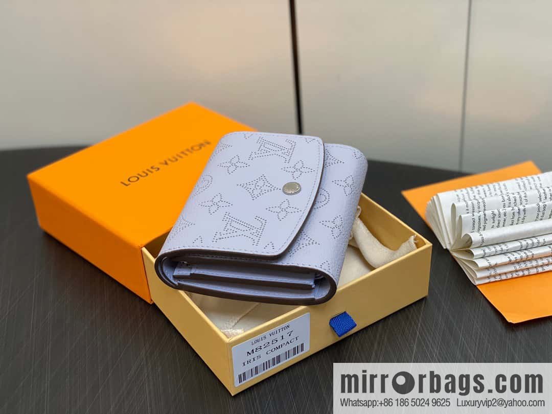 [Premium‑quality] M82517 light purple, full leather flip wallet series IRIS COMPACT wallet