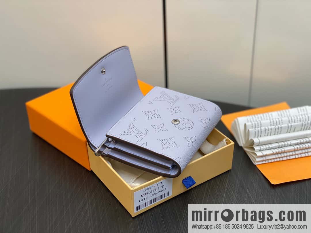 [Premium‑quality] M82517 light purple, full leather flip wallet series IRIS COMPACT wallet