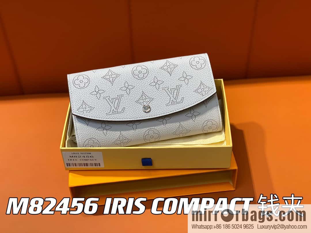 [Premium‑quality] M82456 light purple, full leather flip wallet series Iris wallet M60144 cut-out Iris ms wallet