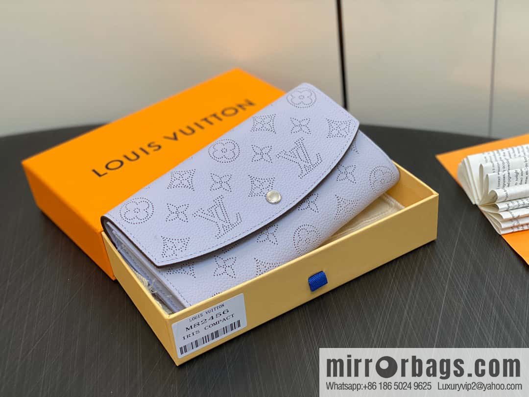 [Premium‑quality] M82456 light purple, full leather flip wallet series Iris wallet M60144 cut-out Iris ms wallet