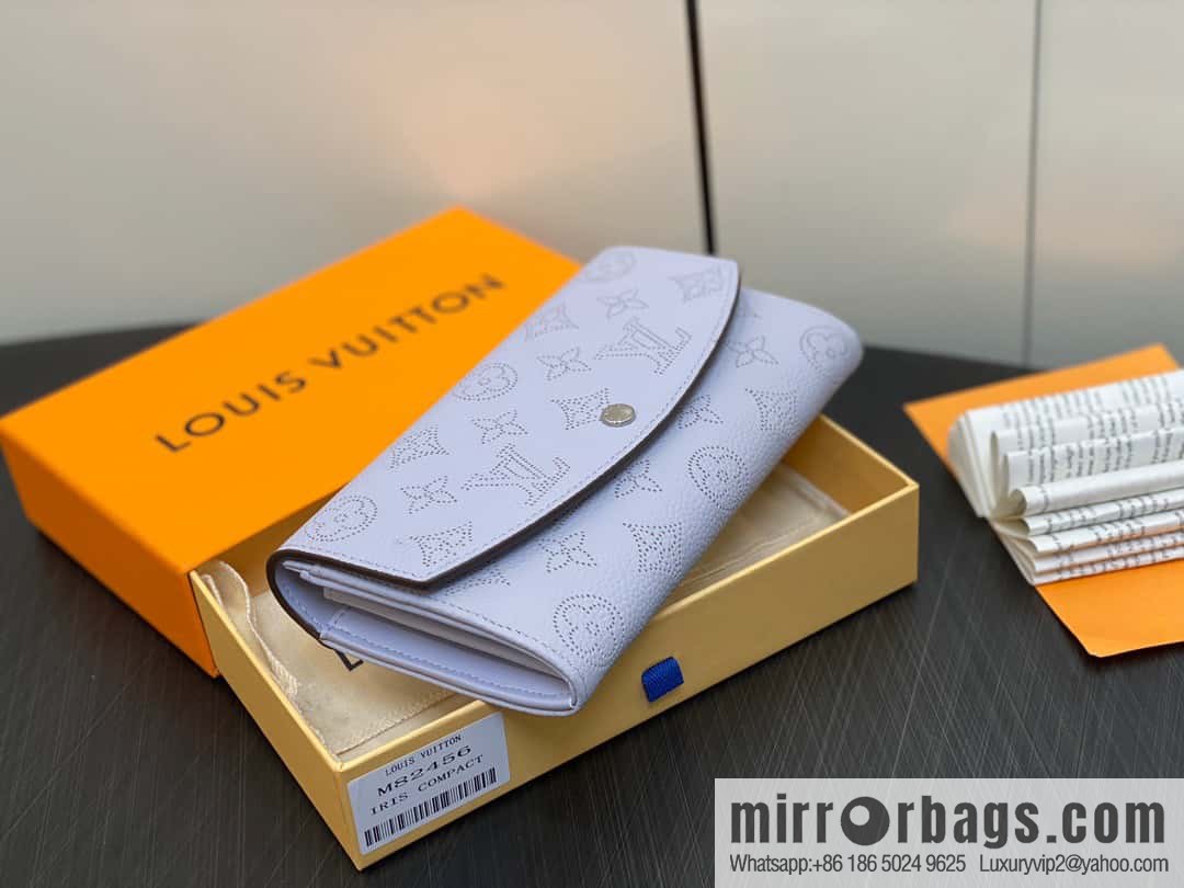 [Premium‑quality] M82456 light purple, full leather flip wallet series Iris wallet M60144 cut-out Iris ms wallet