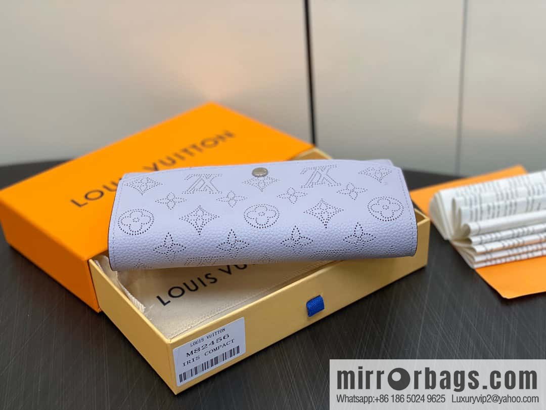 [Premium‑quality] M82456 light purple, full leather flip wallet series Iris wallet M60144 cut-out Iris ms wallet