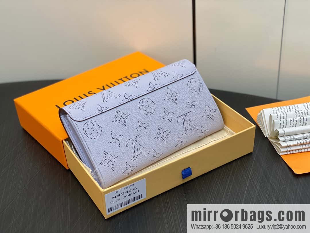 [Premium‑quality] M82456 light purple, full leather flip wallet series Iris wallet M60144 cut-out Iris ms wallet