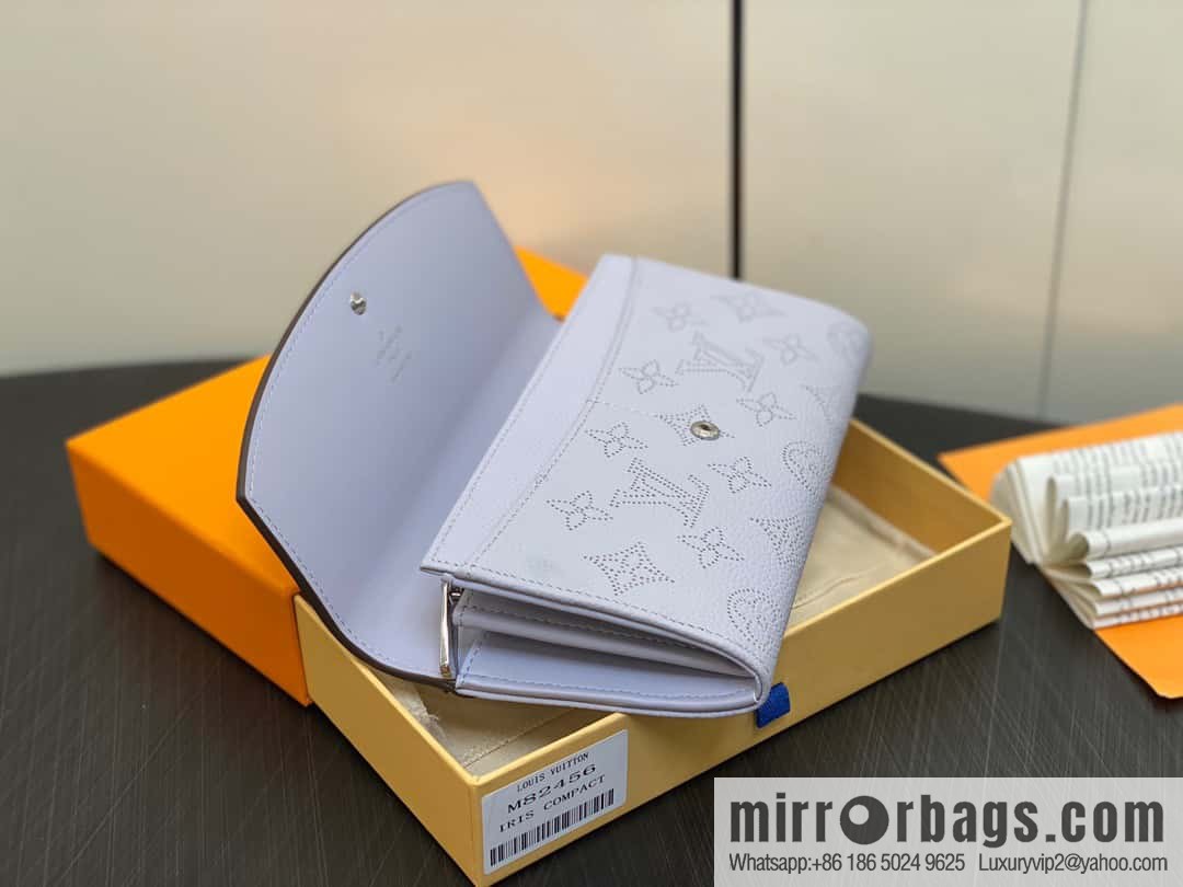 [Premium‑quality] M82456 light purple, full leather flip wallet series Iris wallet M60144 cut-out Iris ms wallet