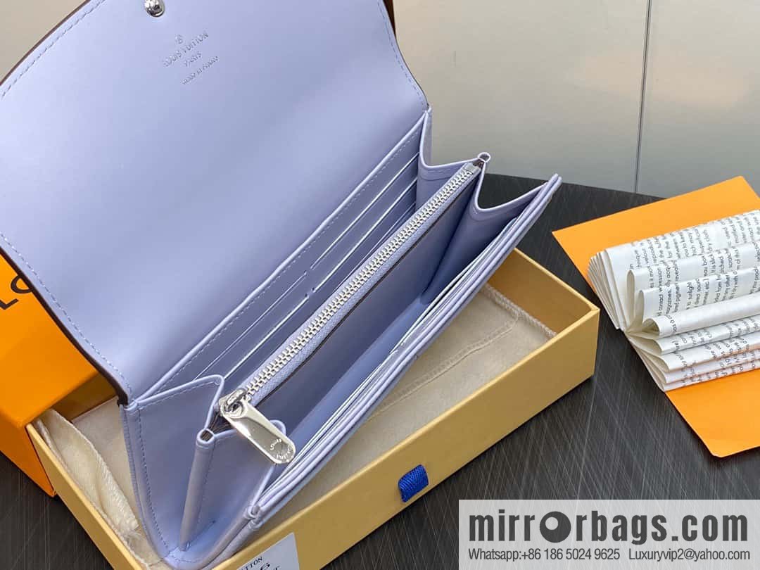 [Premium‑quality] M82456 light purple, full leather flip wallet series Iris wallet M60144 cut-out Iris ms wallet