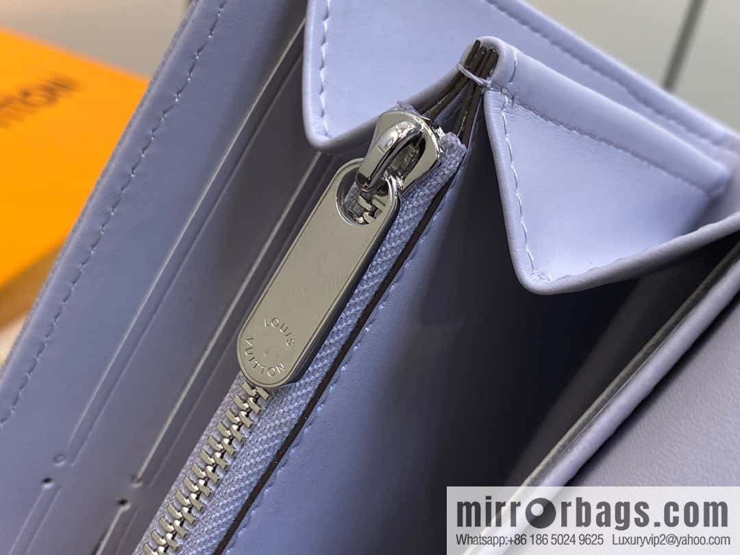 [Premium‑quality] M82456 light purple, full leather flip wallet series Iris wallet M60144 cut-out Iris ms wallet