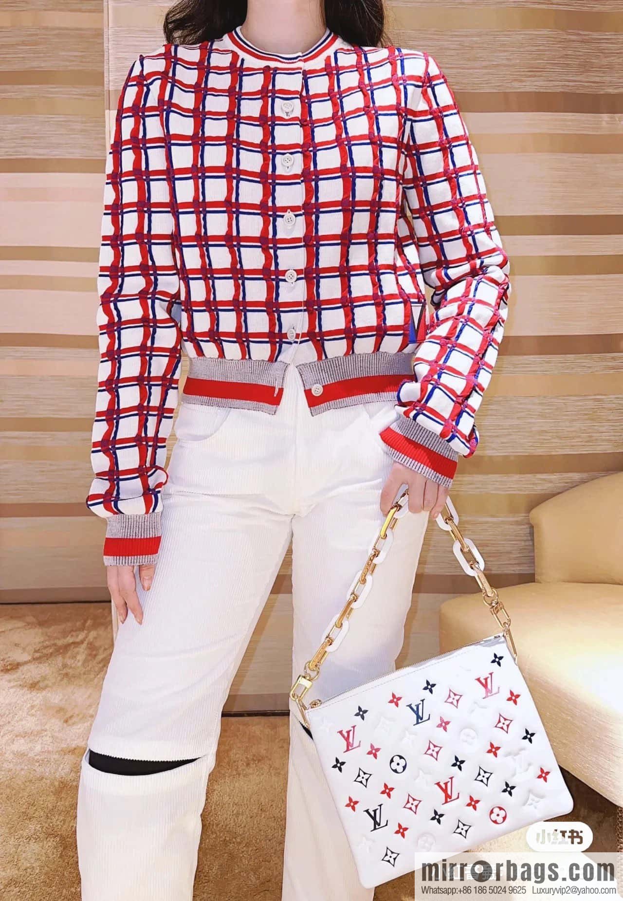 [Premium‑quality] M23466 white, full leather chain bag series COUSSIN small handbag
