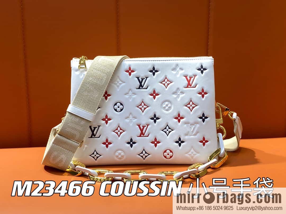 [Premium‑quality] M23466 white, full leather chain bag series COUSSIN small handbag