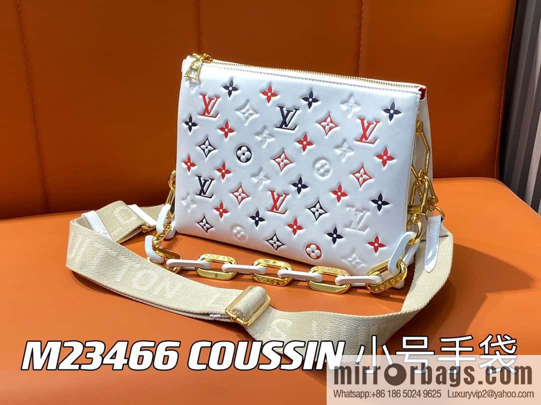 [Premium‑quality] M23466 white, full leather chain bag series COUSSIN small handbag