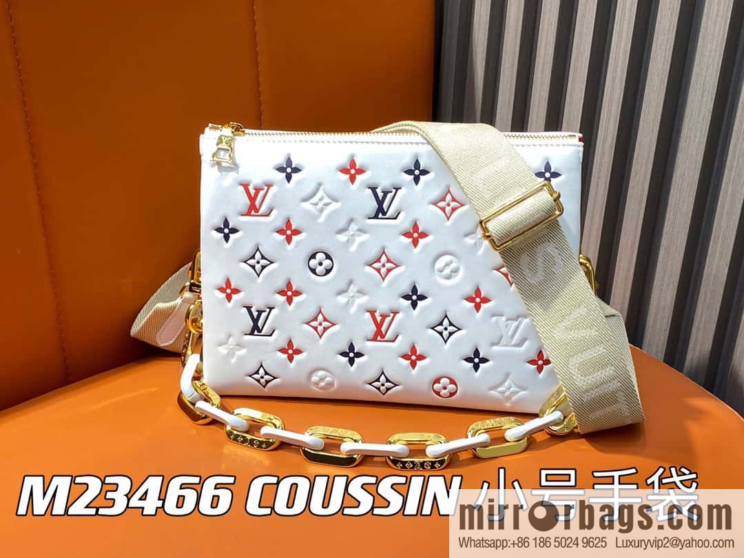 [Premium‑quality] M23466 white, full leather chain bag series COUSSIN small handbag