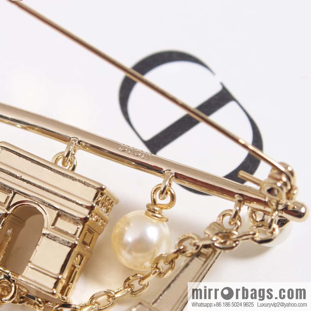 New ☑️ DIOR pearl Eiffel Tower Arc de Triomphe brooch
