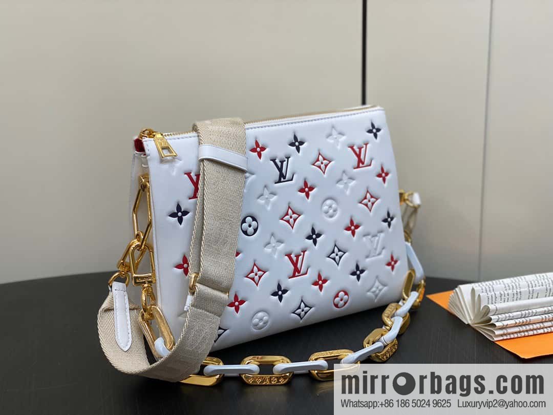 [Premium‑quality] M23466 white, full leather chain bag series COUSSIN small handbag