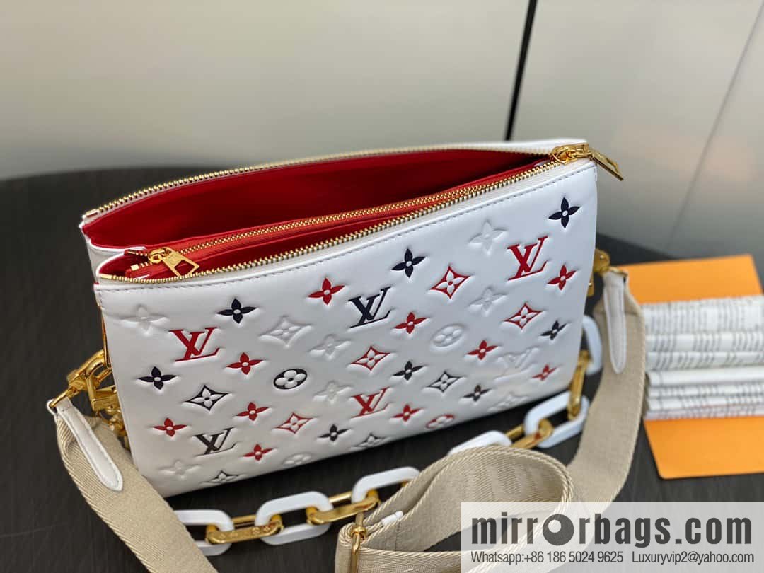[Premium‑quality] M23466 white, full leather chain bag series COUSSIN small handbag