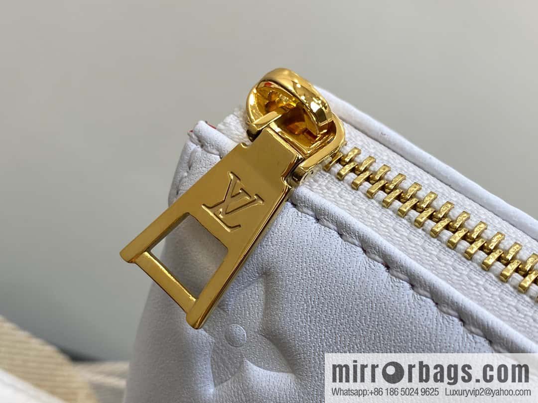 [Premium‑quality] M23466 white, full leather chain bag series COUSSIN small handbag