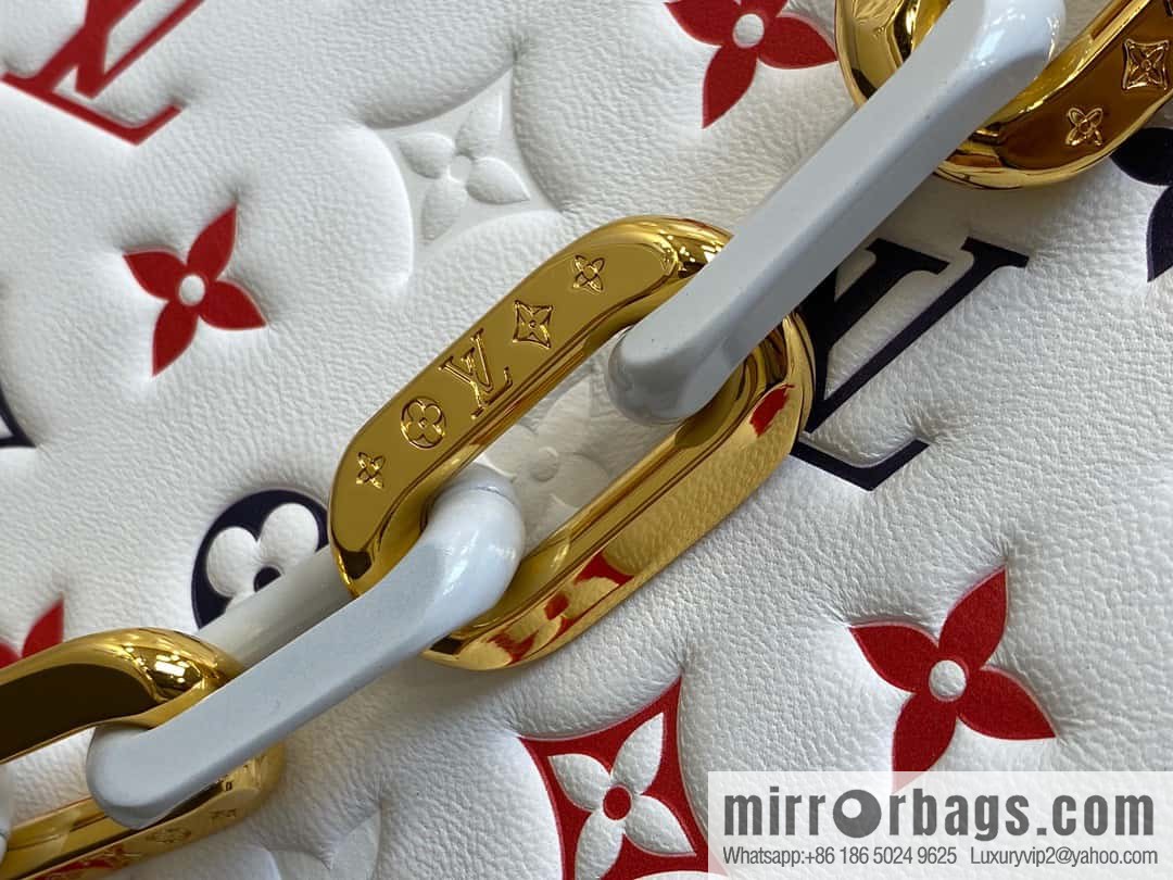 [Premium‑quality] M23466 white, full leather chain bag series COUSSIN small handbag