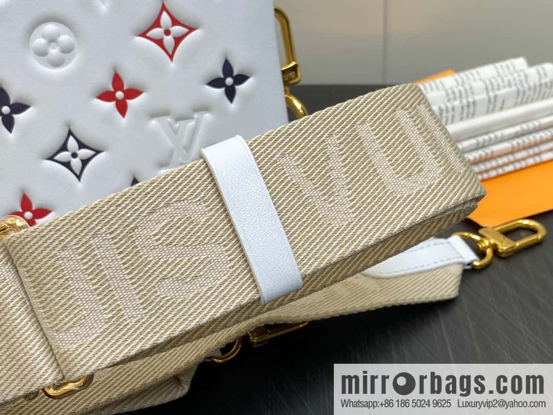 [Premium‑quality] M23466 white, full leather chain bag series COUSSIN small handbag