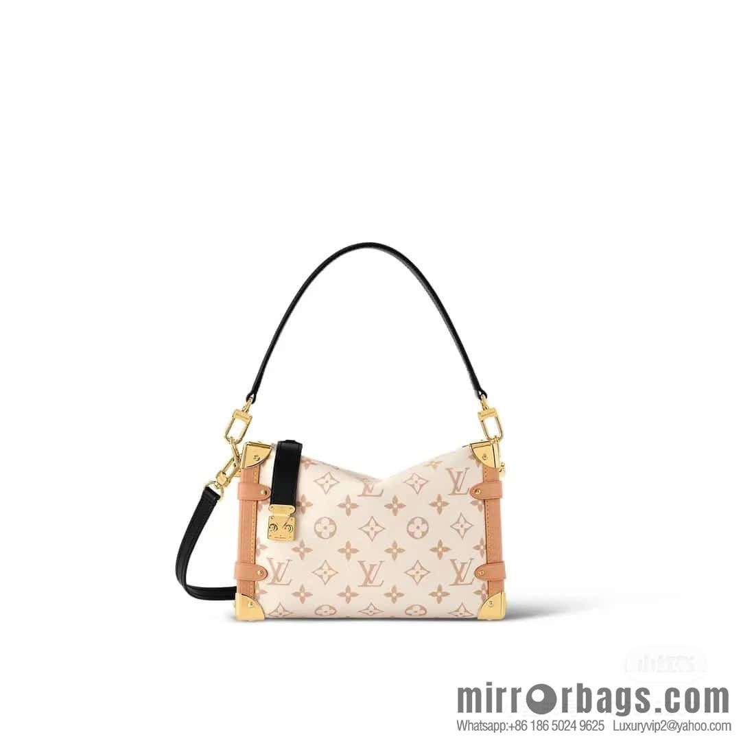 [Boutique‑grade] M46907 white flower, soft box series M46358 SIDE TRUNK handbag