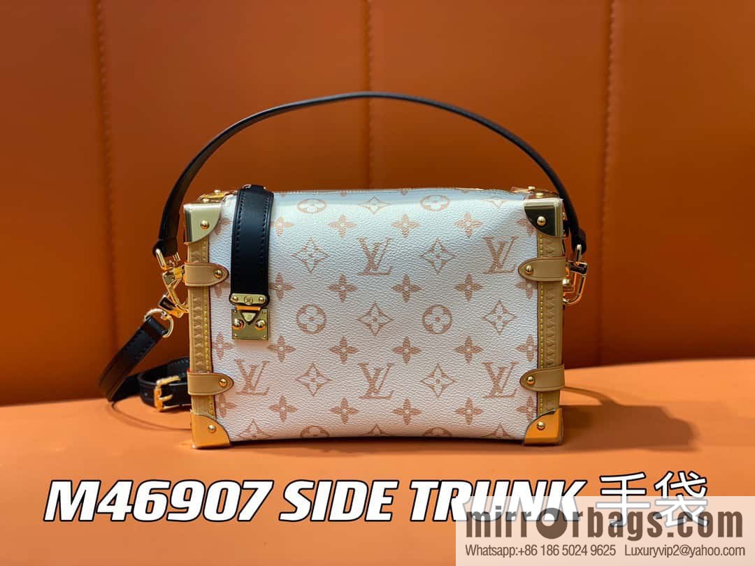 [Boutique‑grade] M46907 white flower, soft box series M46358 SIDE TRUNK handbag
