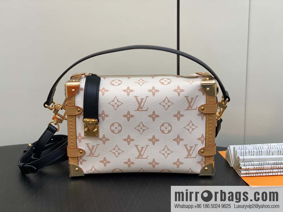 [Boutique‑grade] M46907 white flower, soft box series M46358 SIDE TRUNK handbag