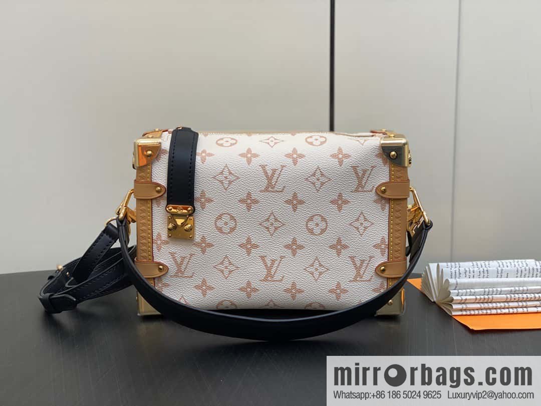 [Boutique‑grade] M46907 white flower, soft box series M46358 SIDE TRUNK handbag