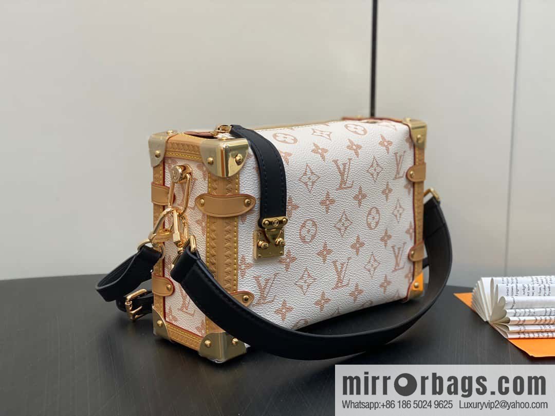 [Boutique‑grade] M46907 white flower, soft box series M46358 SIDE TRUNK handbag