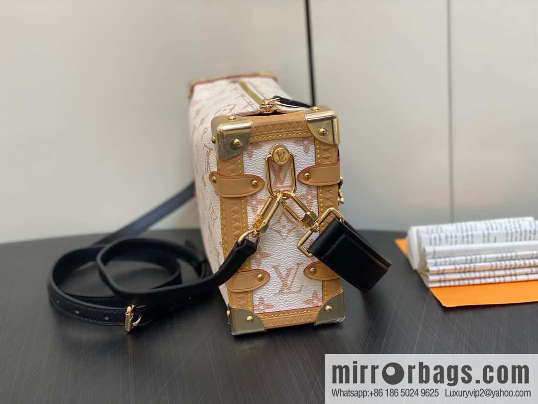 [Boutique‑grade] M46907 white flower, soft box series M46358 SIDE TRUNK handbag
