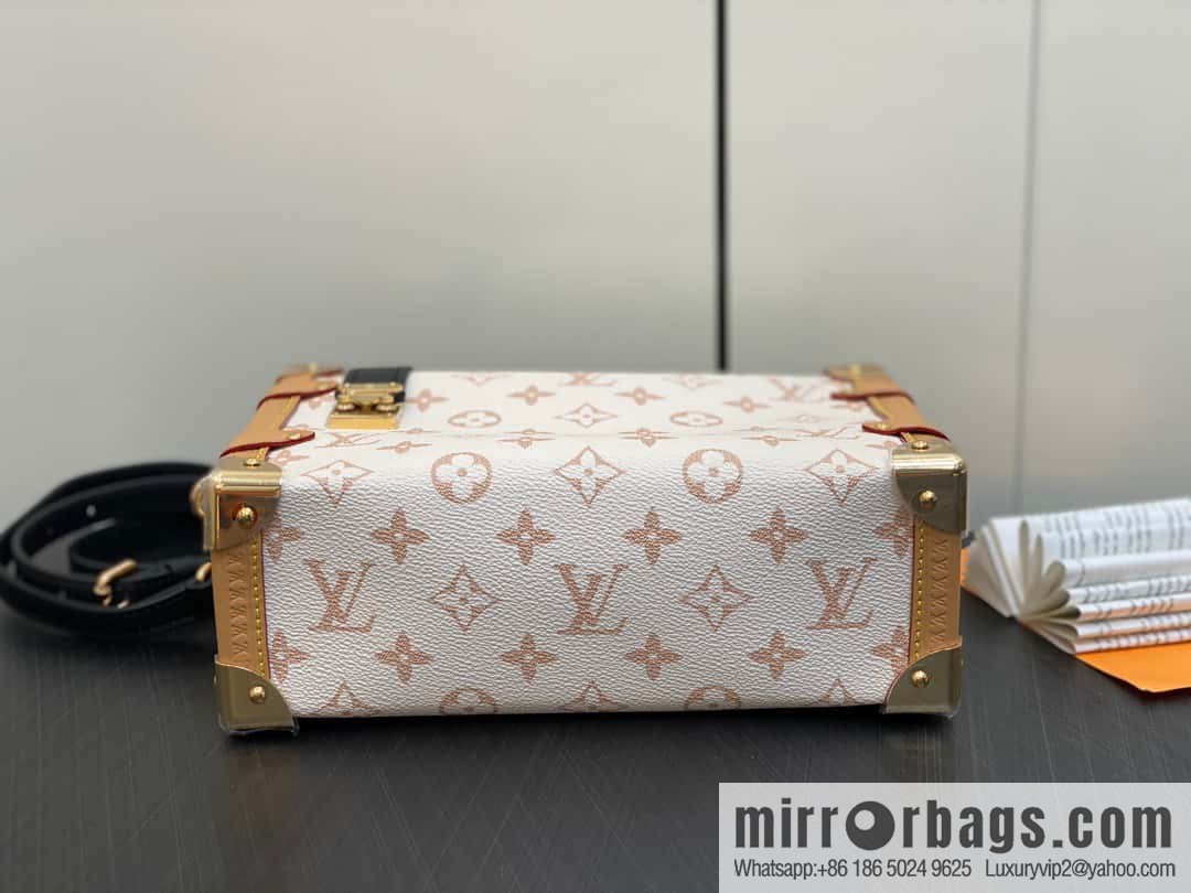 [Boutique‑grade] M46907 white flower, soft box series M46358 SIDE TRUNK handbag