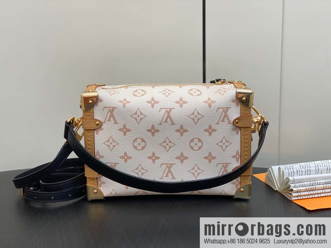 [Boutique‑grade] M46907 white flower, soft box series M46358 SIDE TRUNK handbag