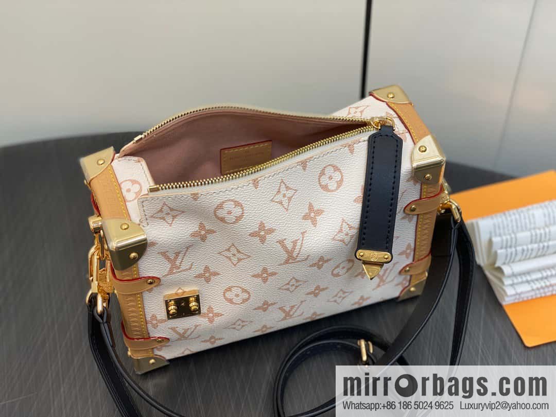 [Boutique‑grade] M46907 white flower, soft box series M46358 SIDE TRUNK handbag