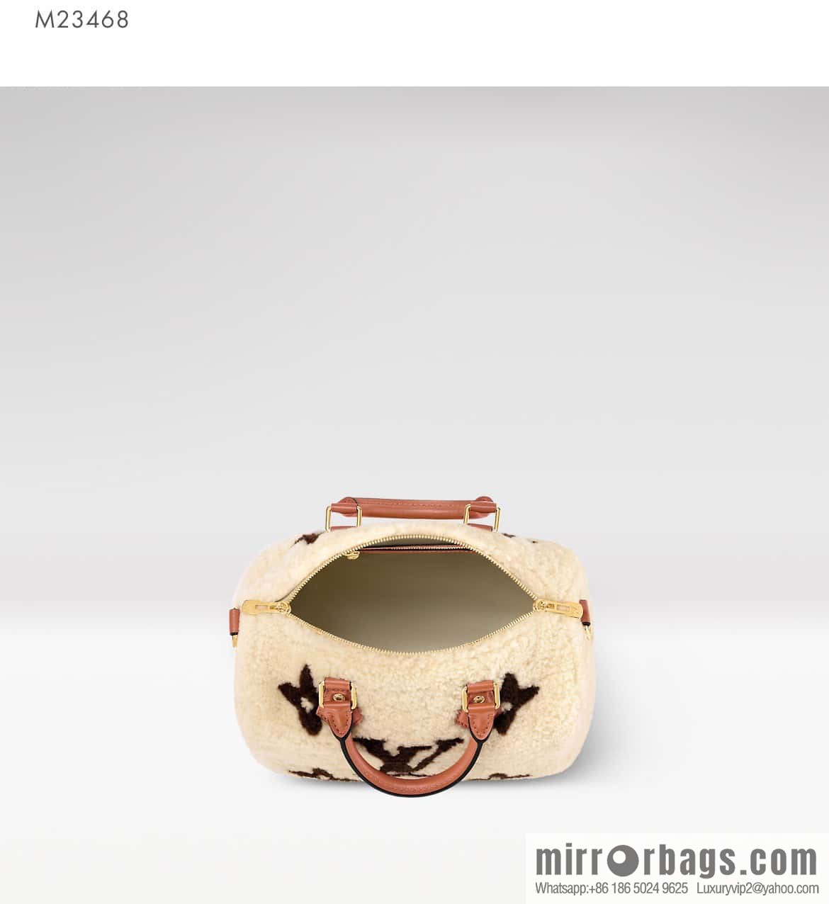 [Premium‑quality] M23568 meters white, lamb wool pillow bag speedy series Speedy Bandoulière 25 handbag