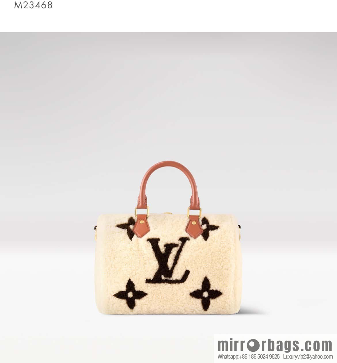 [Premium‑quality] M23568 meters white, lamb wool pillow bag speedy series Speedy Bandoulière 25 handbag