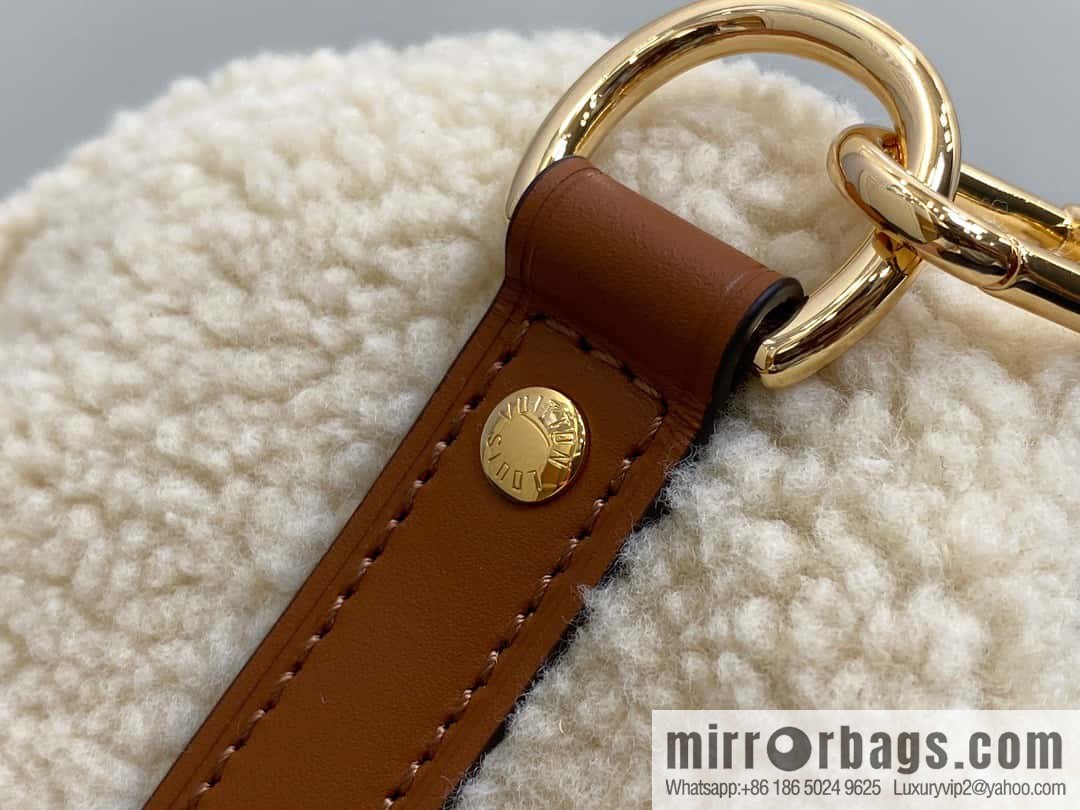 [Premium‑quality] M23568 meters white, lamb wool pillow bag speedy series Speedy Bandoulière 25 handbag