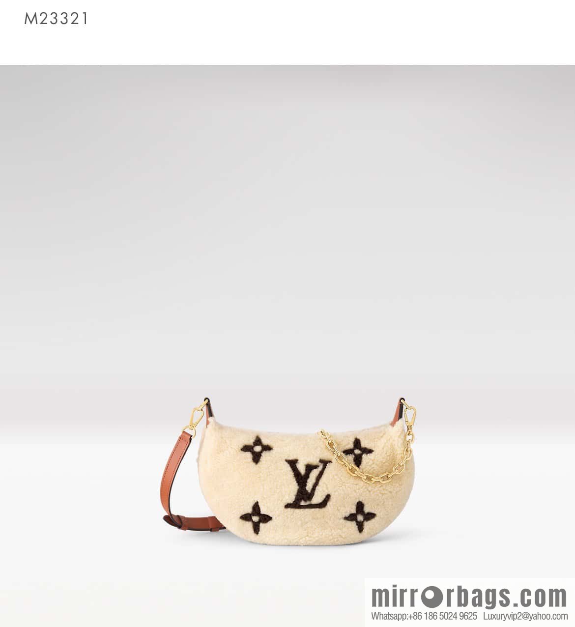 [Boutique‑grade] M23321 meter white, lamb wool moon bag series, this Over The Moon handbag.