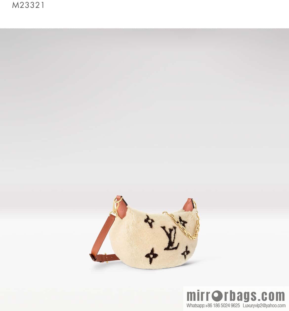 [Boutique‑grade] M23321 meter white, lamb wool moon bag series, this Over The Moon handbag.