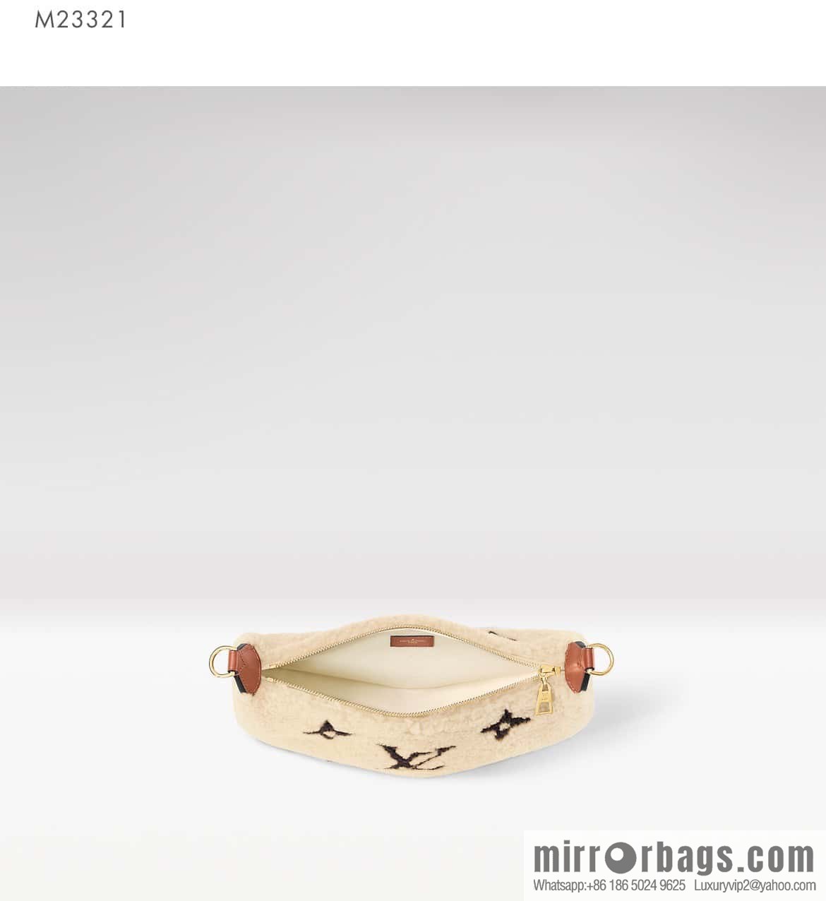 [Boutique‑grade] M23321 meter white, lamb wool moon bag series, this Over The Moon handbag.