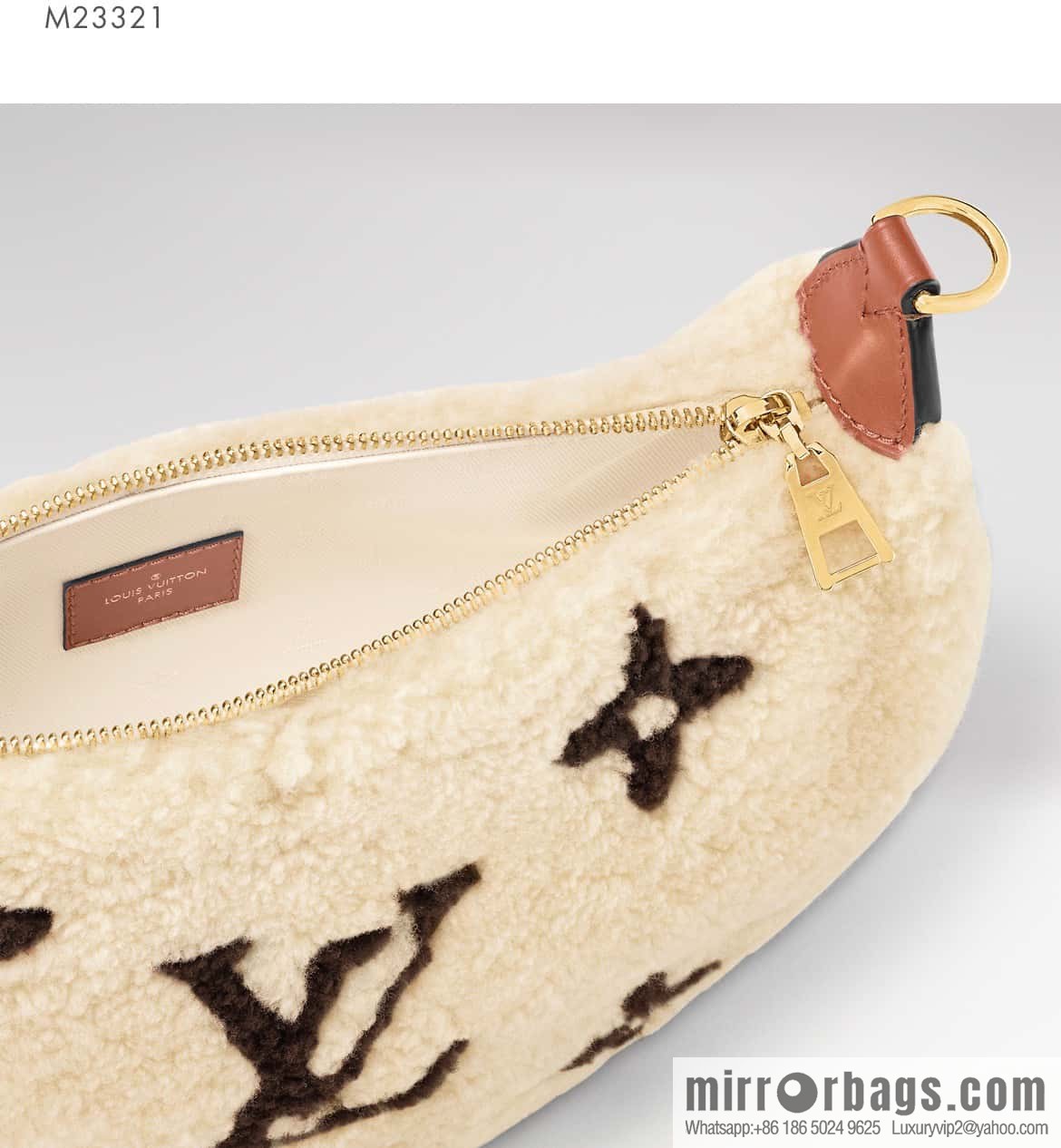 [Boutique‑grade] M23321 meter white, lamb wool moon bag series, this Over The Moon handbag.