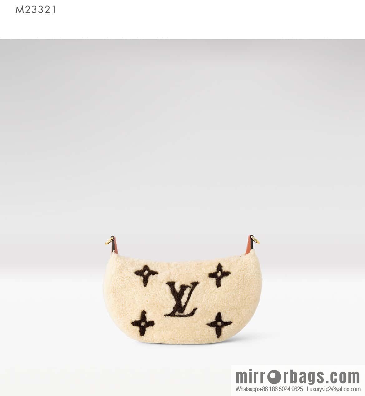 [Boutique‑grade] M23321 meter white, lamb wool moon bag series, this Over The Moon handbag.