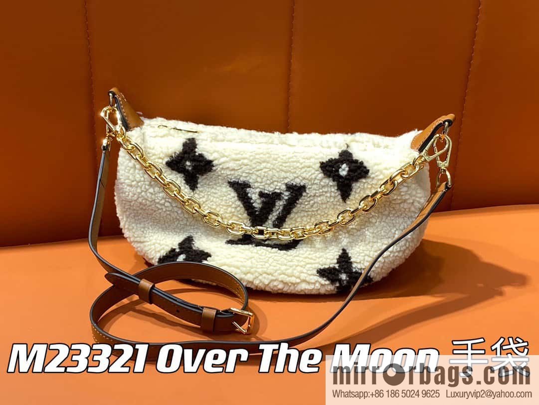 [Boutique‑grade] M23321 meter white, lamb wool moon bag series, this Over The Moon handbag.