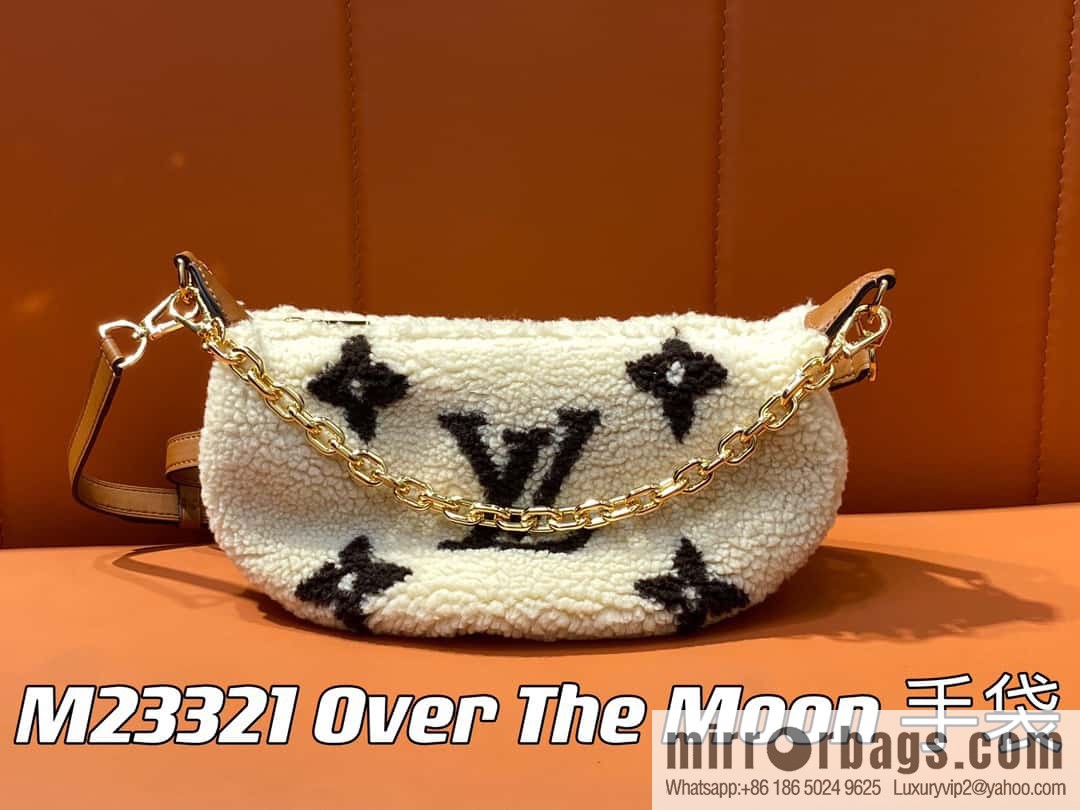 [Boutique‑grade] M23321 meter white, lamb wool moon bag series, this Over The Moon handbag.