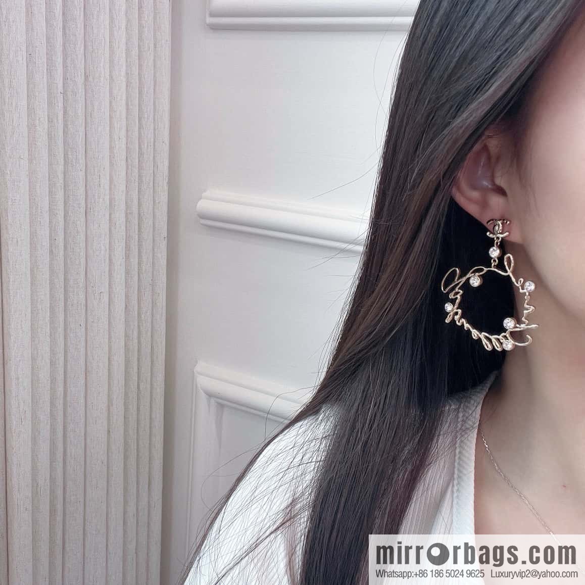 ❗️New ❗️ chanel stud earrings ☀️ new ☑️ chanel c2 double c letter stud earrings ☀️