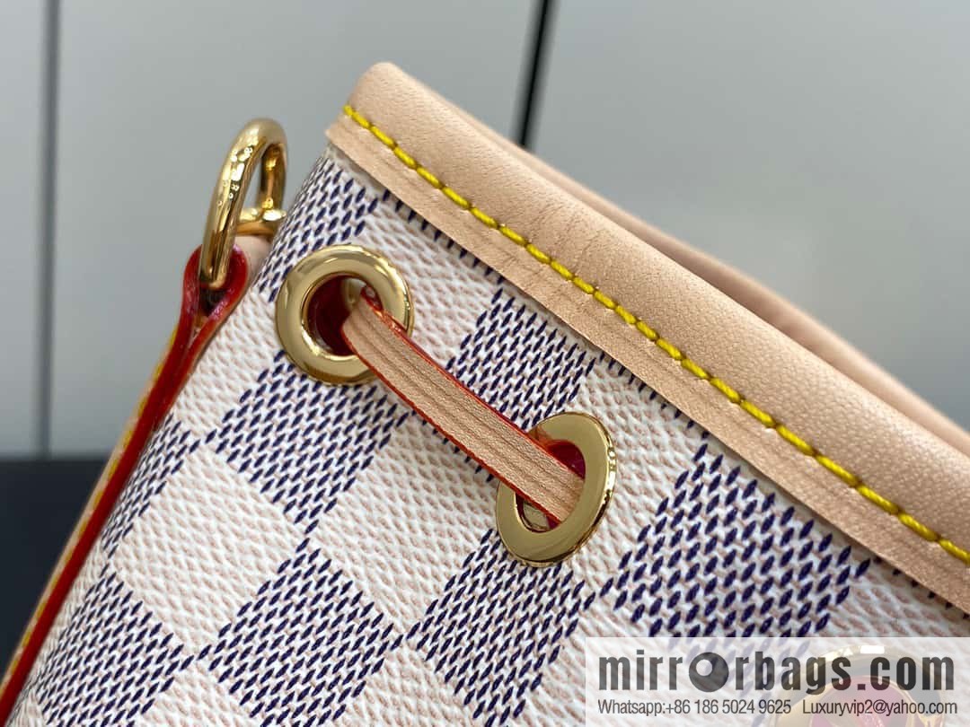[Boutique‑grade] N40511 white grid silk screen printing, Christmas tote bag series NANO NOE handbag, this Nano Noé handbag