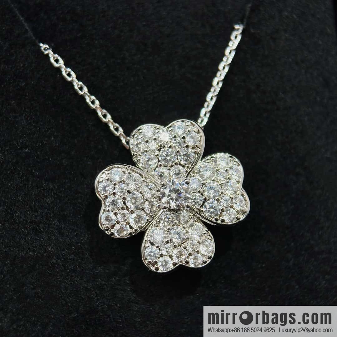 ❗️New ❗️ ☀️ original order ☀️ Van Cleef & Arpels Cosmos series four-leaf clover full diamond necklace (can be used as a brooch) ☀️