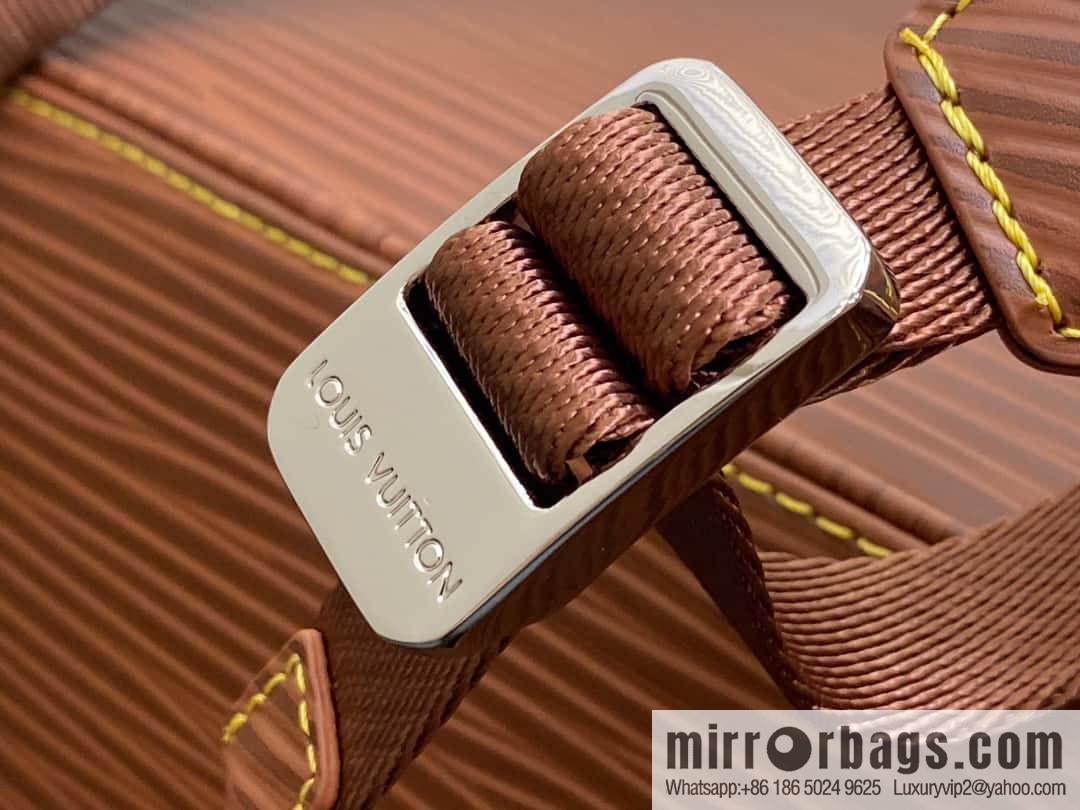 [Premium‑quality] M23764 brown letters, full leather epi backpack series Christopher medium backpack M41709