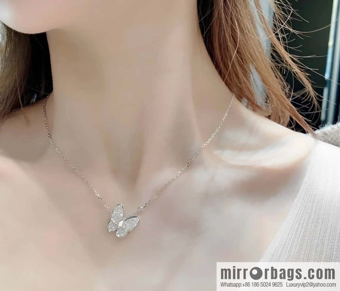 ❗️New ❗️ ☀️ Original ☀️ Van Cleef & Arpels Two Butterfly Diamond Butterfly Necklace